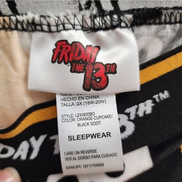 Nwt Women's Plus Size Friday the 13th Halloween Plush Sleep Pants - Picture 6 of 9